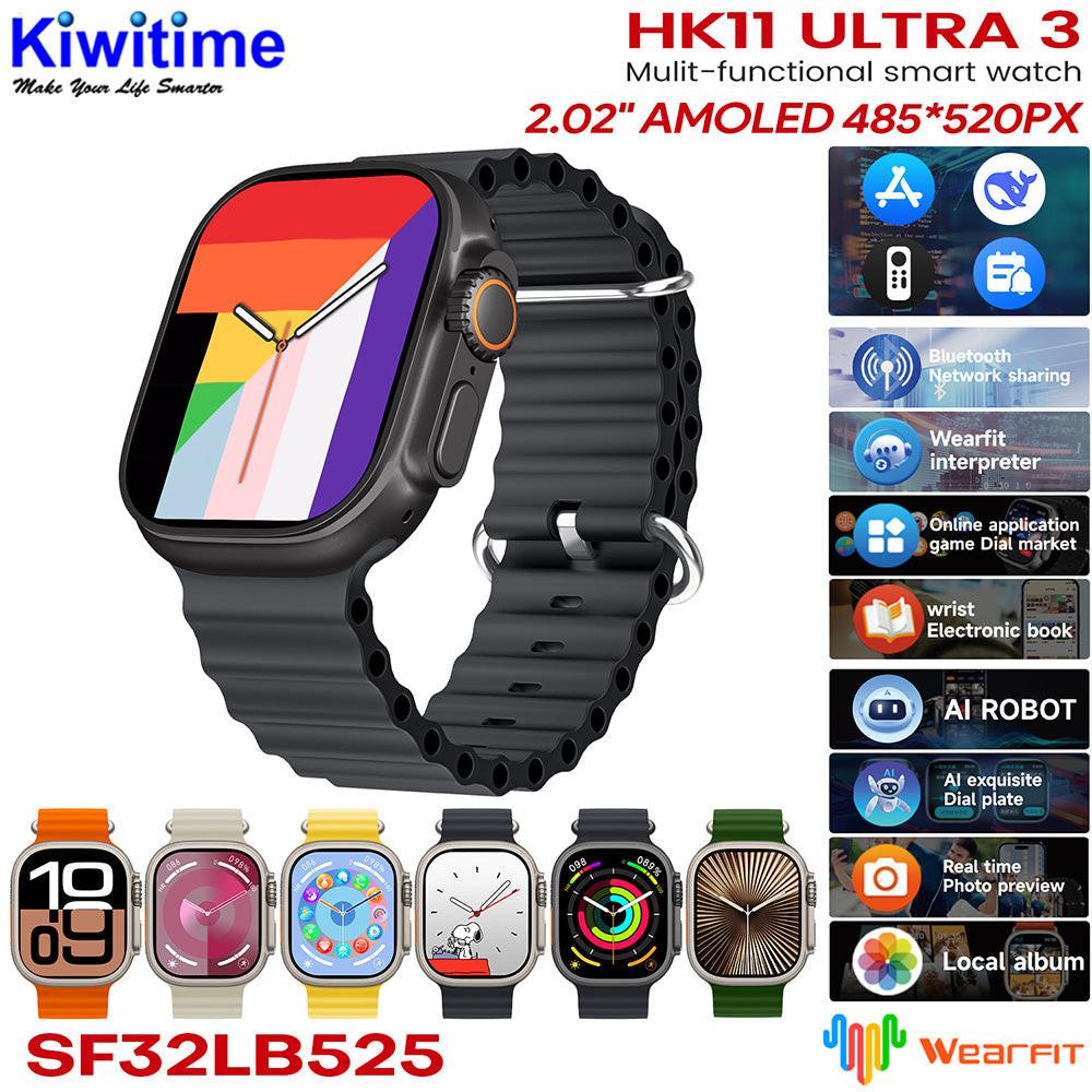 HK11 Ultra 3 Smartwatch 2.02" AMOLED Screen 1GB Rom Support Local Music TWS Connection.