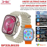 HK10 Ultra 3 Max martwatch 2.02" AMOLED Screen 1GB Rom Support Local Music TWS Connection.