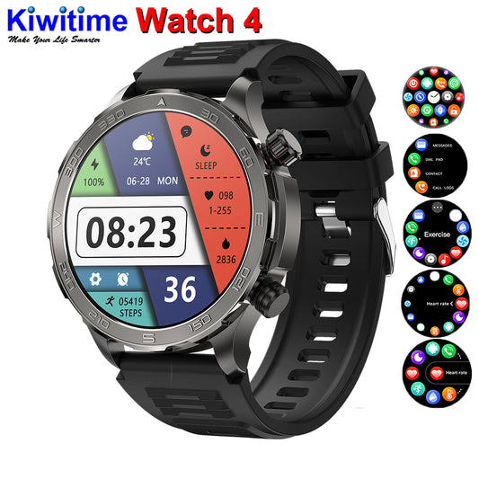 KIWITIME Watch 4 Men Bluetooth Call Smartwatch IP67 Waterproof Smart Watch Ultimate for Android IOS Sport Fitness Tracker