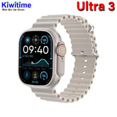 KIWITIME Ultra 3 AI Smartwatch 2.0" IPS Screen 1GB Rom Support Local Music TWS Connection noise detection WhatsApp reply.