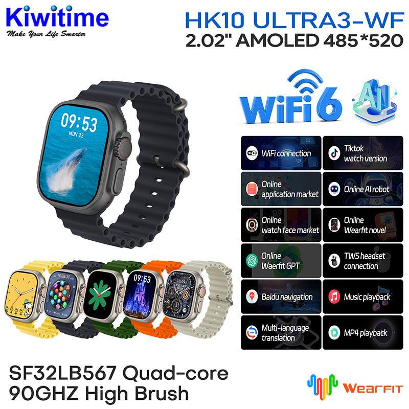 HK10 Ultra 3 WF Version Smartwatch 2.02" AMOLED Screen 1GB Rom Support Local Music TWS Connection.