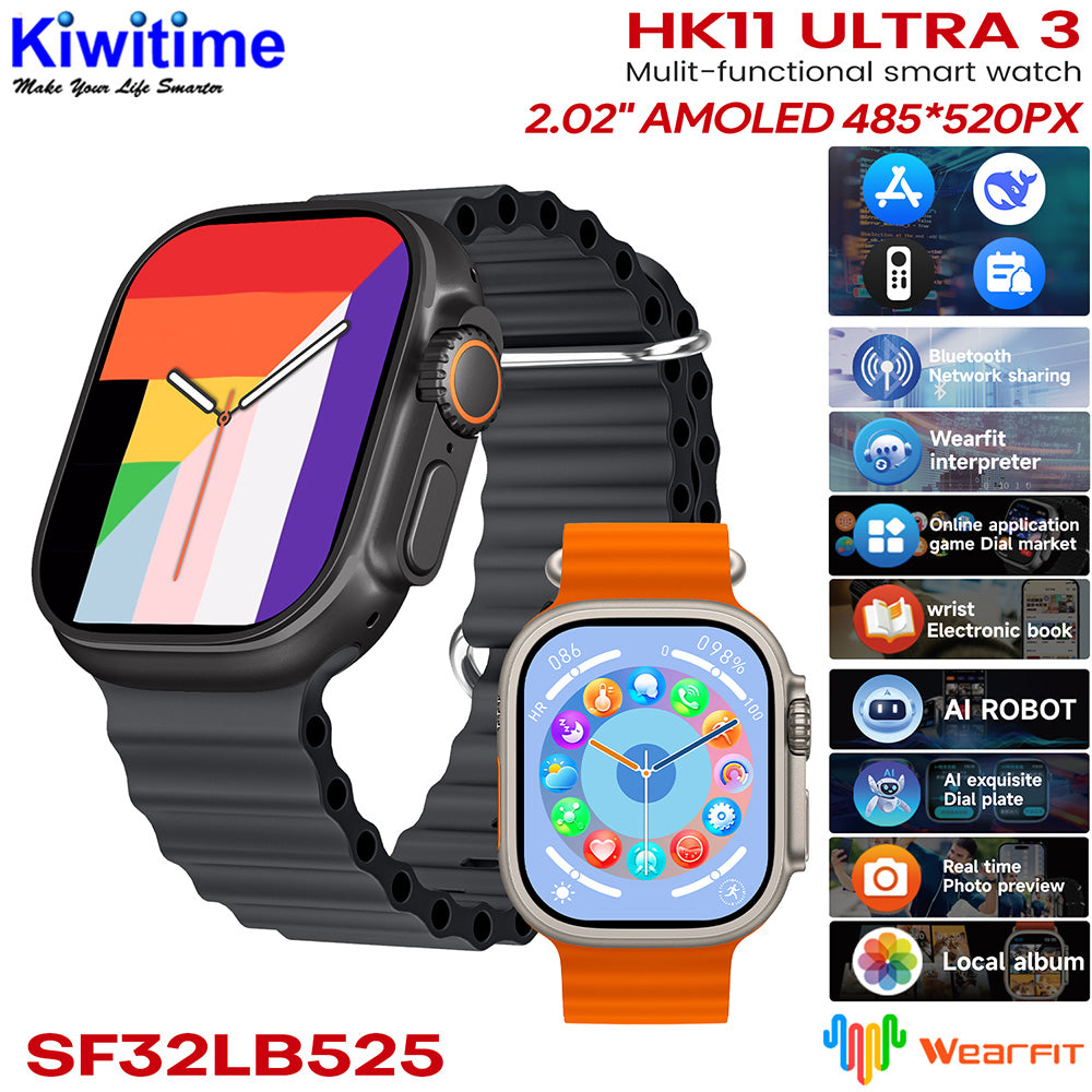 HK11 Ultra 3 Smartwatch 2.02" AMOLED Screen 1GB Rom Support Local Music TWS Connection