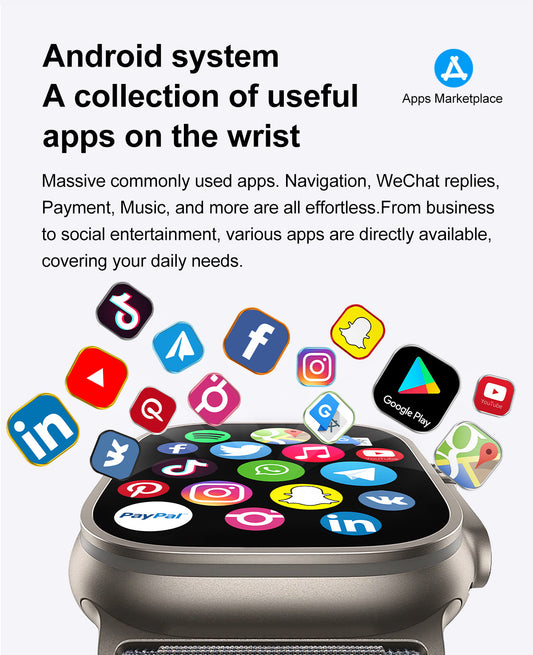 Smartwatch Android KIWITIME DT Ultra 2 Wifi, schermo AMOLED ROM da 2 GB RAM 16 GB, GPS 