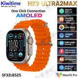 Reloj inteligente HK9 Ultra 2 Max con pantalla AMOLED de 2,02", ROM de 1 GB, compatible con música local, conexión TWS