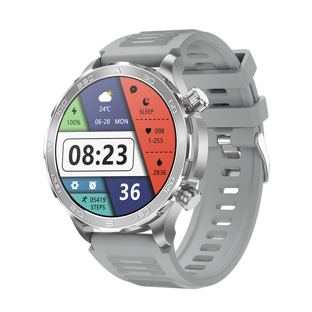 KIWITIME Watch 4 - Reloj inteligente para hombre con llamadas por Bluetooth, IP67, resistente al agua, ideal para Android e IOS, rastreador deportivo de actividad física 