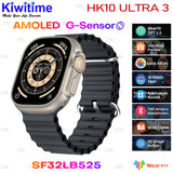 Reloj inteligente HK10 Ultra 3 versión WF Pantalla AMOLED de 2,02" ROM de 1 GB Soporte para música local Conexión TWS