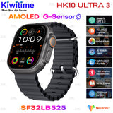 Reloj inteligente HK10 Ultra 3 con pantalla AMOLED de 2,02", ROM de 1 GB, compatible con música local, conexión TWS